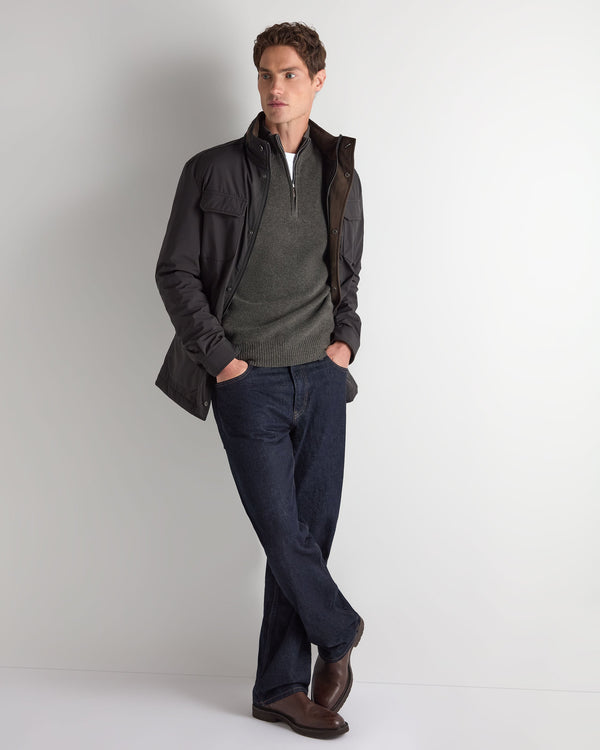 Men's Ribbed Half Zip Cashmere Sweater  3