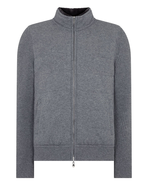 Men's Mall Padded Cashmere Jacket With Fur Trim Collar 2