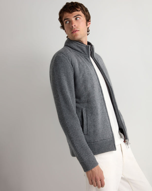 Men's Mall Padded Cashmere Jacket With Fur Trim Collar 6