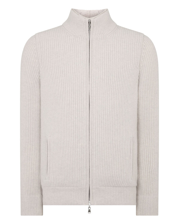 Men's Ribbed Fur Lined Cashmere Jacket 2
