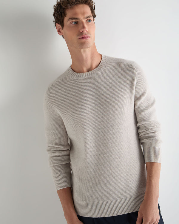 Men's English Rib Raglan Cashmere Sweater 1