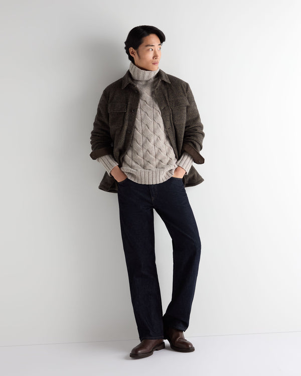 Men's Heavyweight Cable Turtle Neck Cashmere Sweater 3