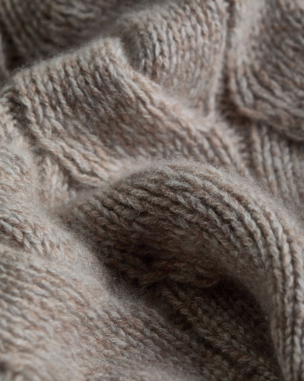 Men's Heavyweight Cable Turtle Neck Cashmere Sweater 8
