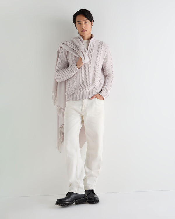 Men's Aran Half Zip Cashmere Sweater 3