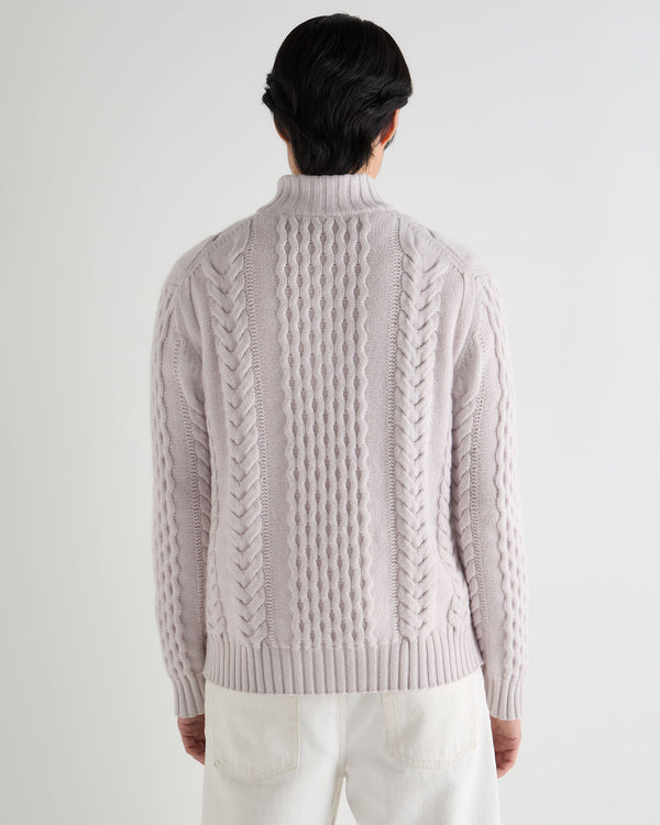 Men's Aran Half Zip Cashmere Sweater 4