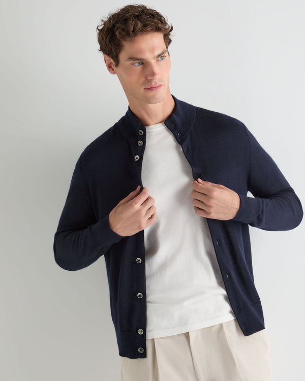 Men's Buttoned Fine Gauge Cashmere Sweater 1
