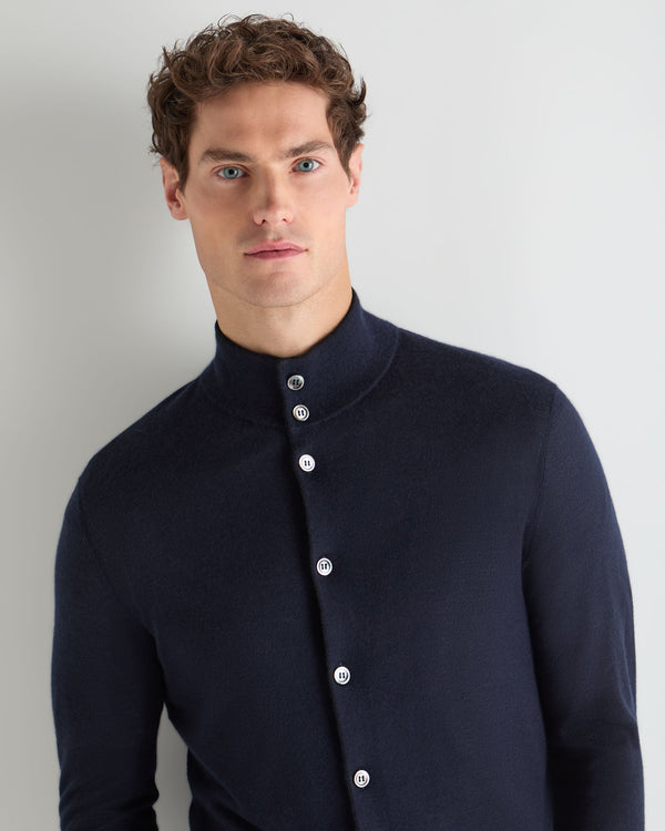 Men's Buttoned Fine Gauge Cashmere Sweater 5