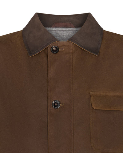 N.Peal Men's Wax Barn Jacket Brown