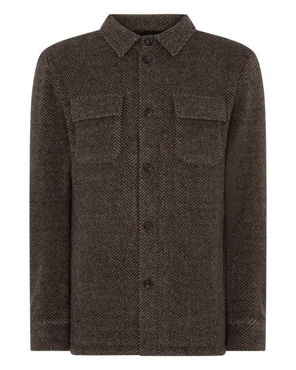 Men's Cashmere Herringbone Shacket 2