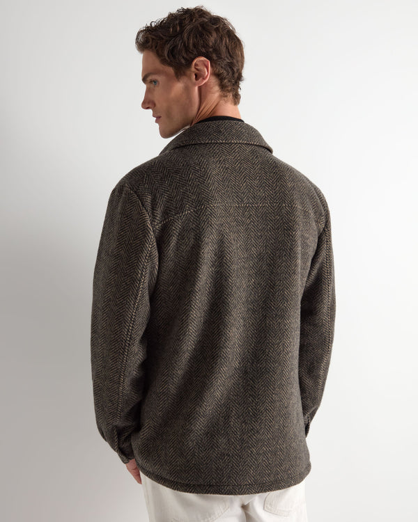 Men's Cashmere Herringbone Shacket 4