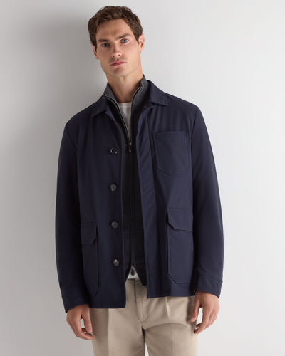 N.Peal Men's Lightweight Technical Jacket Navy Blue