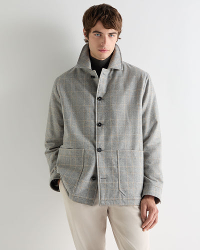 Men's Wool Check Chore Jacket Grey Check