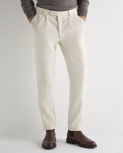 N.Peal Men's Moleskin Atrani Trouser Off White