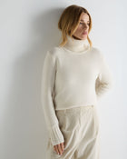 Women's Hazel Chunky Turtle Neck Cashmere Sweater New Ivory White