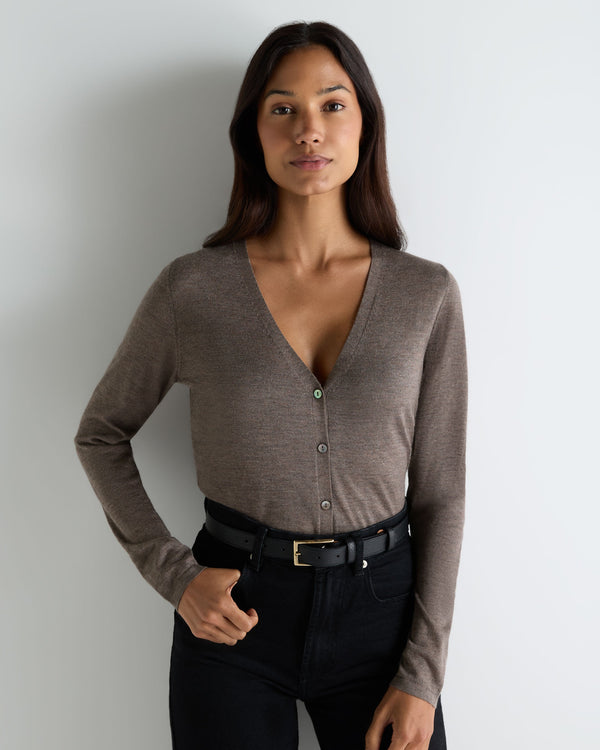Women's Mia Superfine Cashmere V Neck Cardigan 1