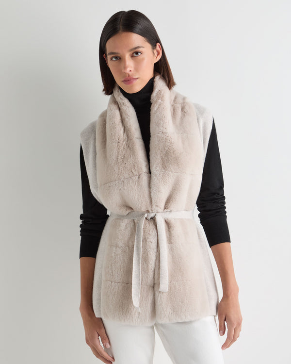 Women's Lola Fur Placket Cashmere Gilet 1