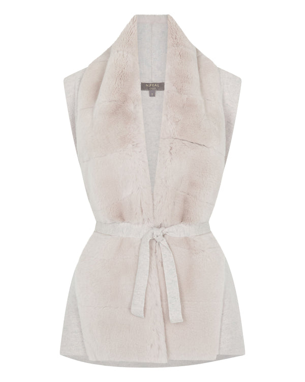 Women's Lola Fur Placket Cashmere Gilet 2