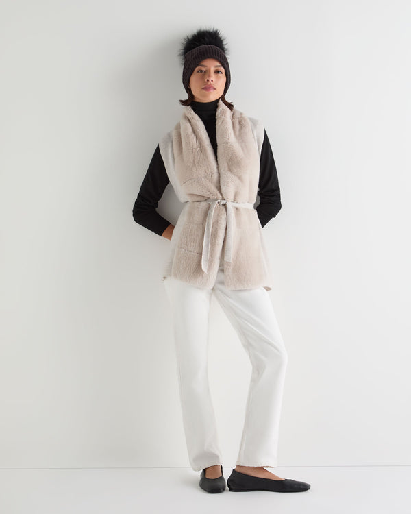 Women's Lola Fur Placket Cashmere Gilet 3
