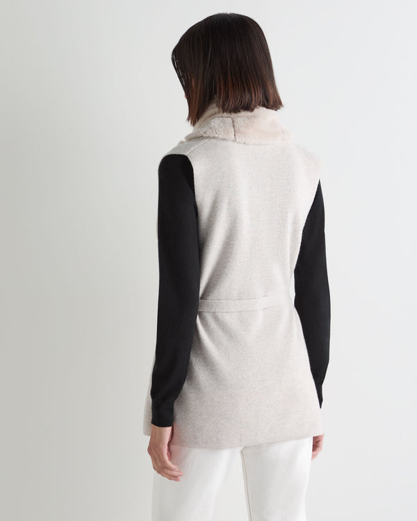 Women's Lola Fur Placket Cashmere Gilet 4