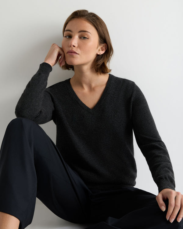 Women's Phoebe V Neck Cashmere Sweater 1