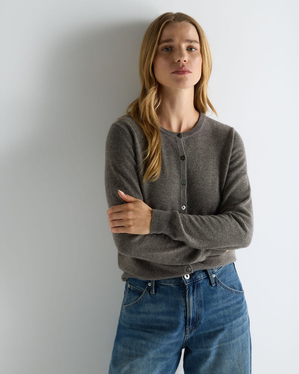 Women's Olivia Round Neck Cashmere Cardigan 1