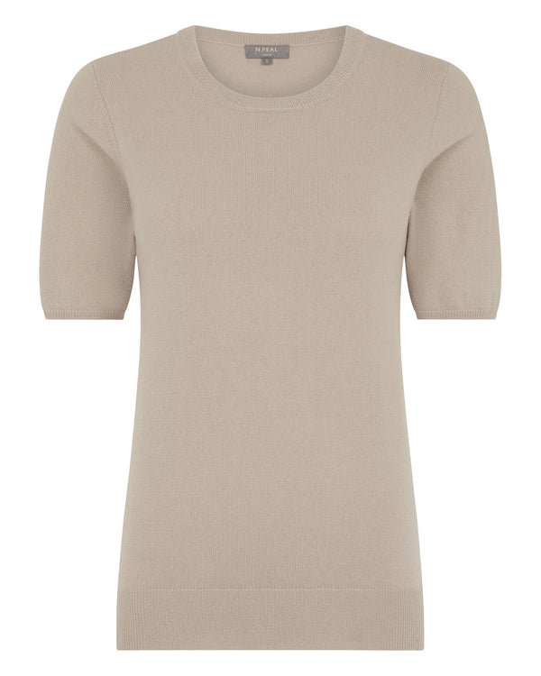 N.Peal Women's Milly Classic Cashmere T-Shirt Cashew Brown
