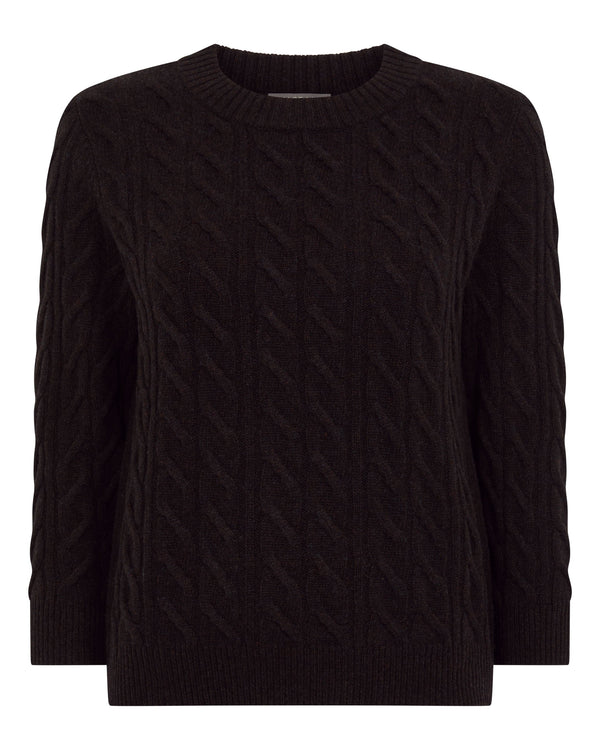 Women's Emilia Cable Round Neck Cashmere Sweater 2