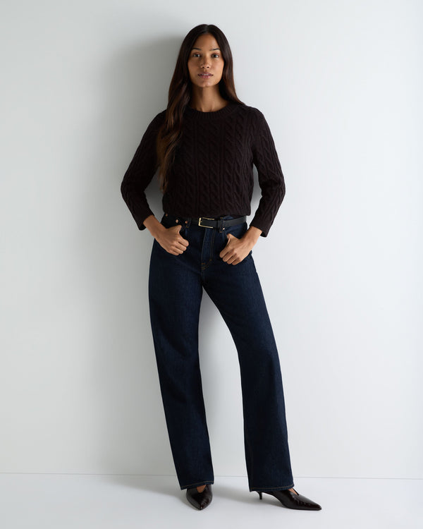 Women's Emilia Cable Round Neck Cashmere Sweater 3
