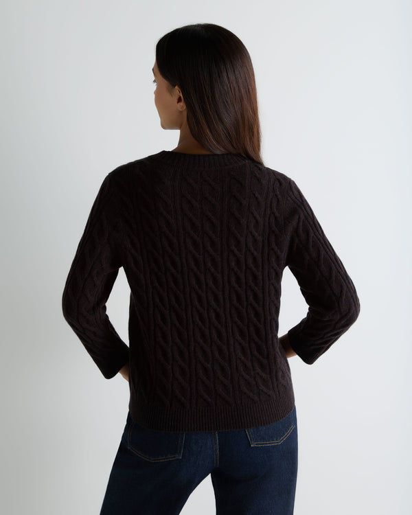 Women's Emilia Cable Round Neck Cashmere Sweater 4