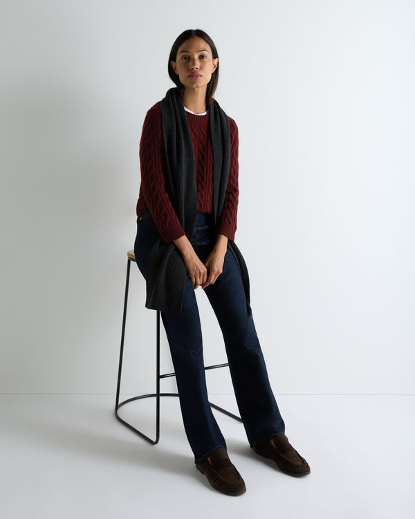 Women's Emilia Cable Round Neck Cashmere Sweater 3