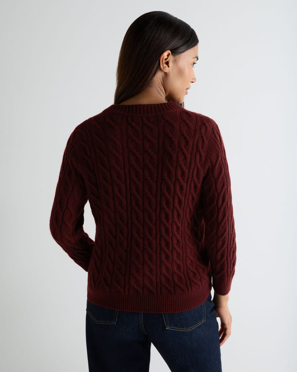 Women's Emilia Cable Round Neck Cashmere Sweater 4