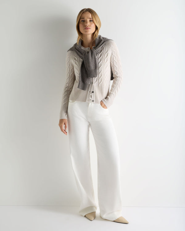 Women's Myla Cable Cashmere Cardigan With Lurex 3