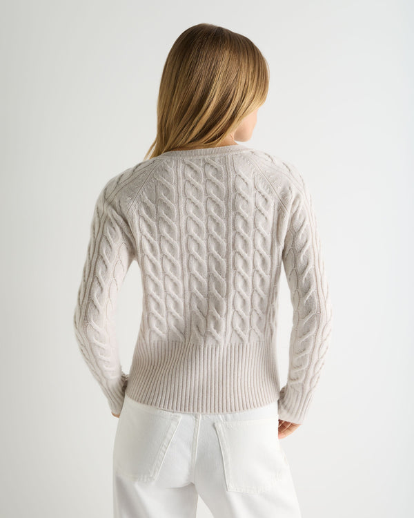 Women's Myla Cable Cashmere Cardigan With Lurex 4