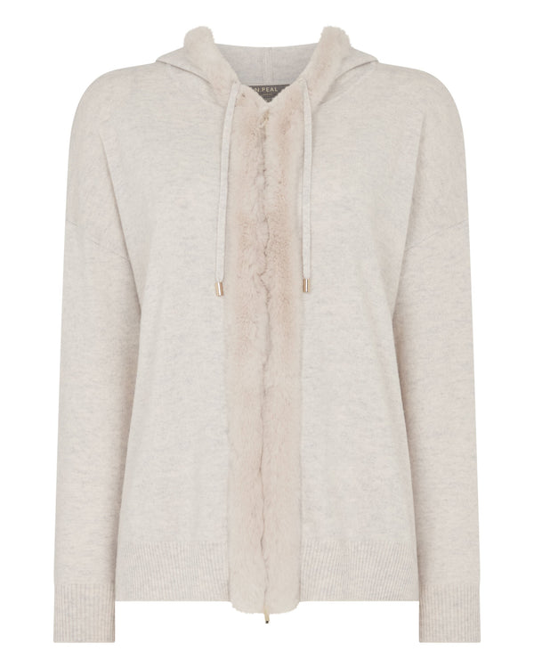 Women's Alicia Fur Trim Cashmere Hoodie 2