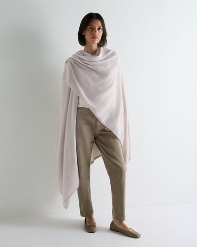 N.Peal Women's Lily Lightweight Cashmere Cape Snow Grey
