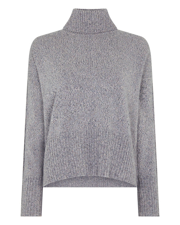 Women's Mollie Metal Trim Turtle Neck Cashmere Sweater With Lurex 2