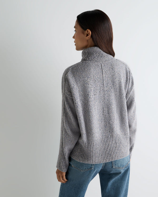 Women's Mollie Metal Trim Turtle Neck Cashmere Sweater With Lurex 4