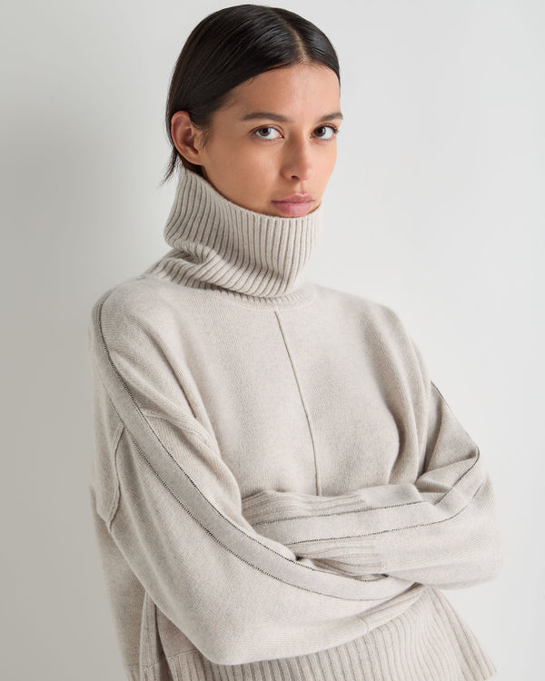 Women's Mollie Metal Turtle Neck Cashmere Sweater 6