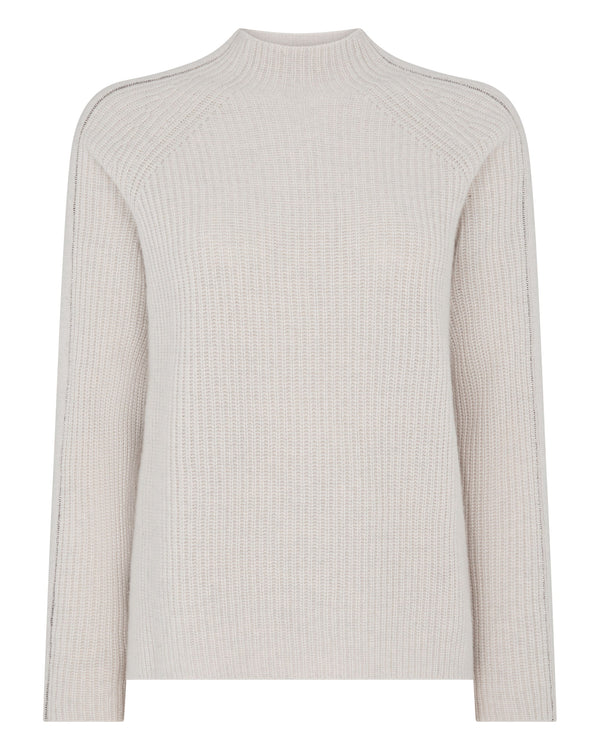 Women's Metal Funnel Neck Cashmere Sweater 2