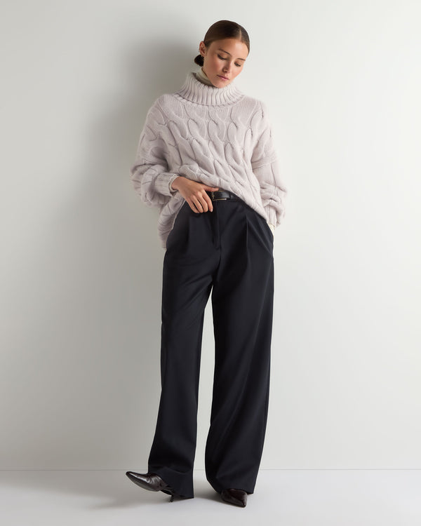 Women's Hana Chunky Cable Turtle Neck Cashmere Sweater 3