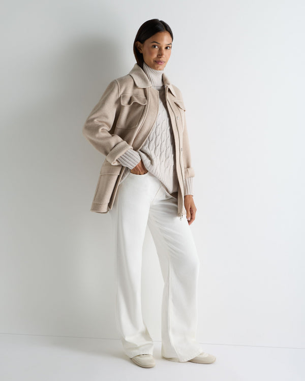 Women's Emmie Relaxed Cable Turtle Neck Cashmere Sweater 3