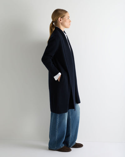 N.Peal Women's Abbey Cashmere Cardigan Navy Blue