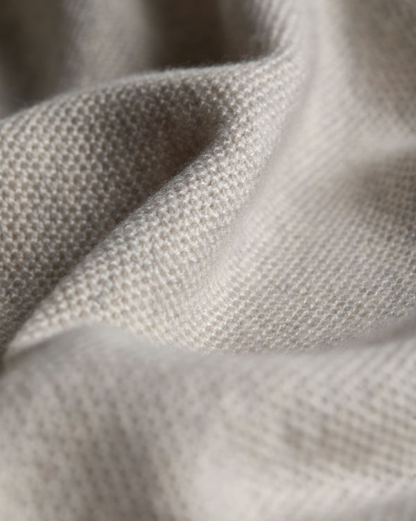 Women's Honeycomb Full Zip Cashmere Sweater With Fur Trim 9