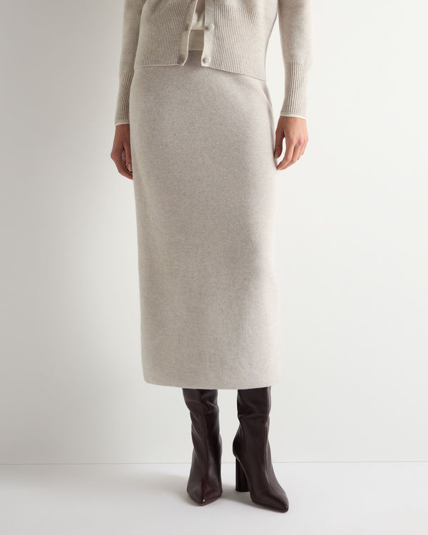 Women's Honeycomb Knit Cashmere Skirt 1