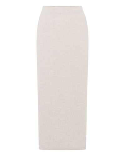 N.Peal Women's Honeycomb Knit Cashmere Skirt Pebble Grey
