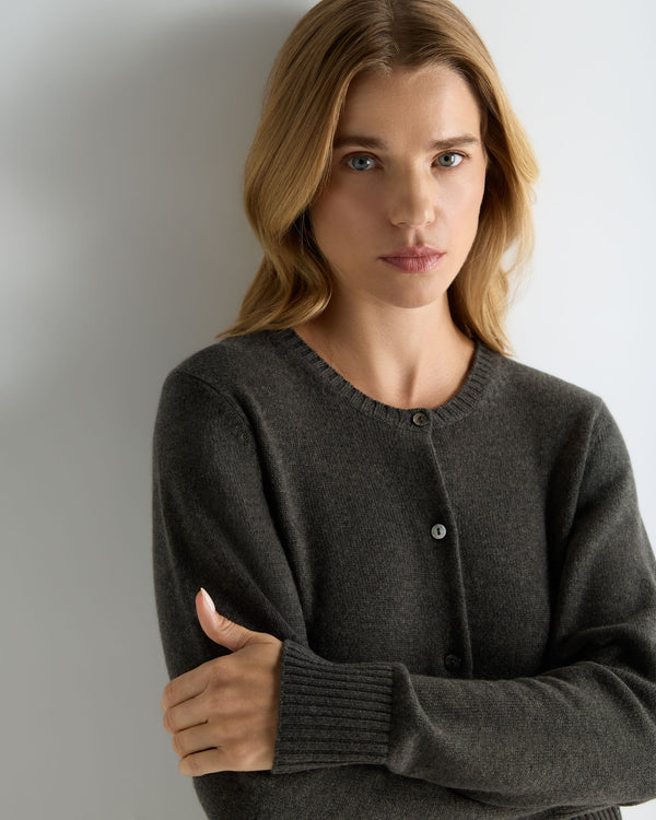 Women's Chunky Crop Cashmere Cardigan  5