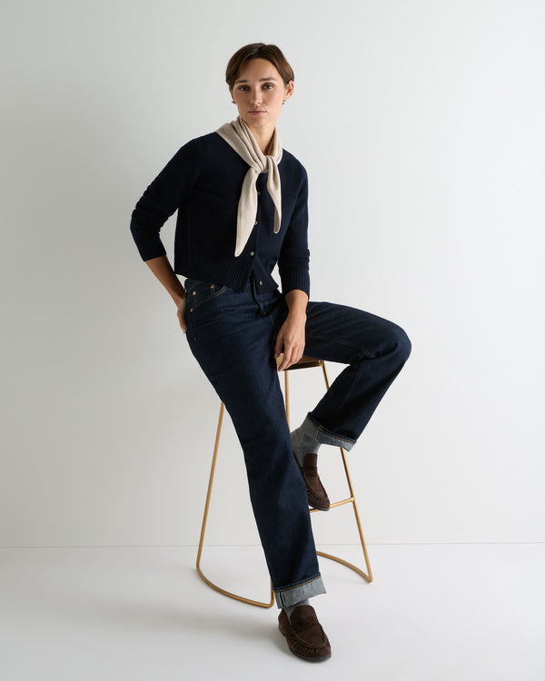 Women's Chunky Crop Cashmere Cardigan 3