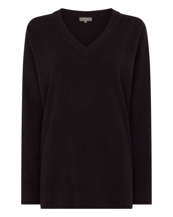 Women's Longline V Neck Cashmere Sweater 2