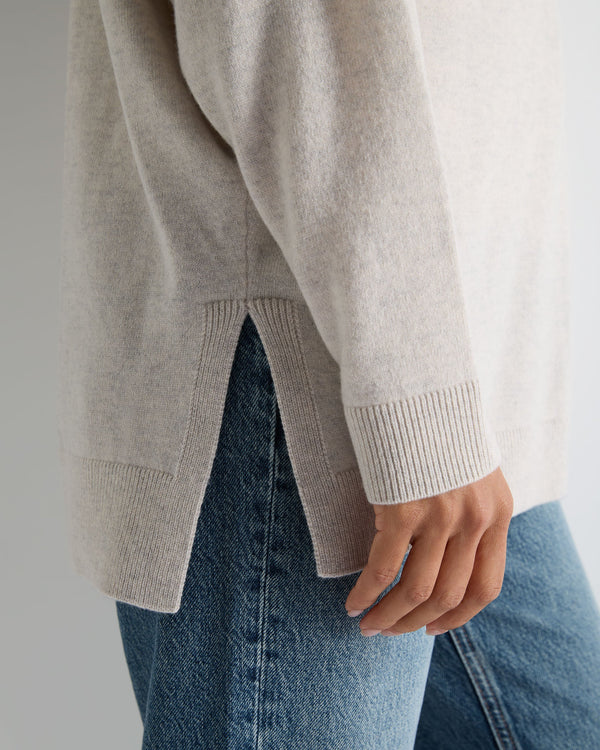 Women's Longline V Neck Cashmere Sweater 5