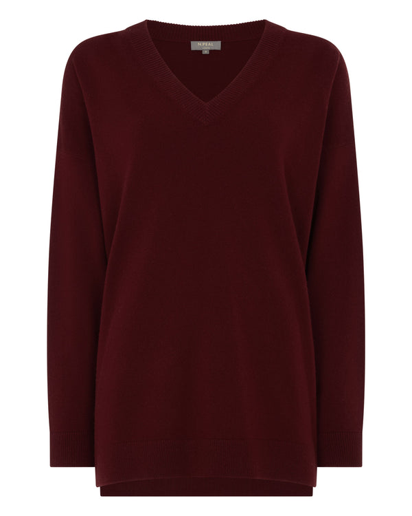 Women's Longline V Neck Cashmere Sweater 2